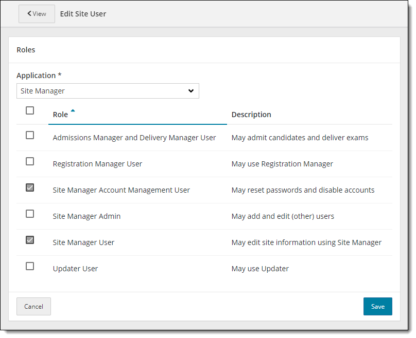 Select roles to assign to the user.